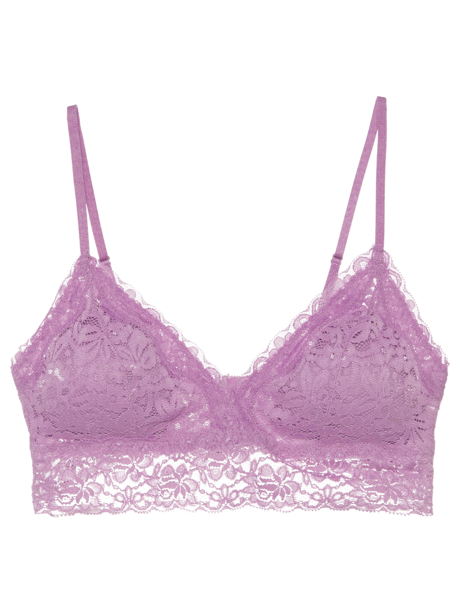 Sutiã Top Triangulo Com Bojo Removível Em Renda Roxo Hope