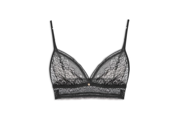 Sutiã Top Triângulo Em Renda - Preto
