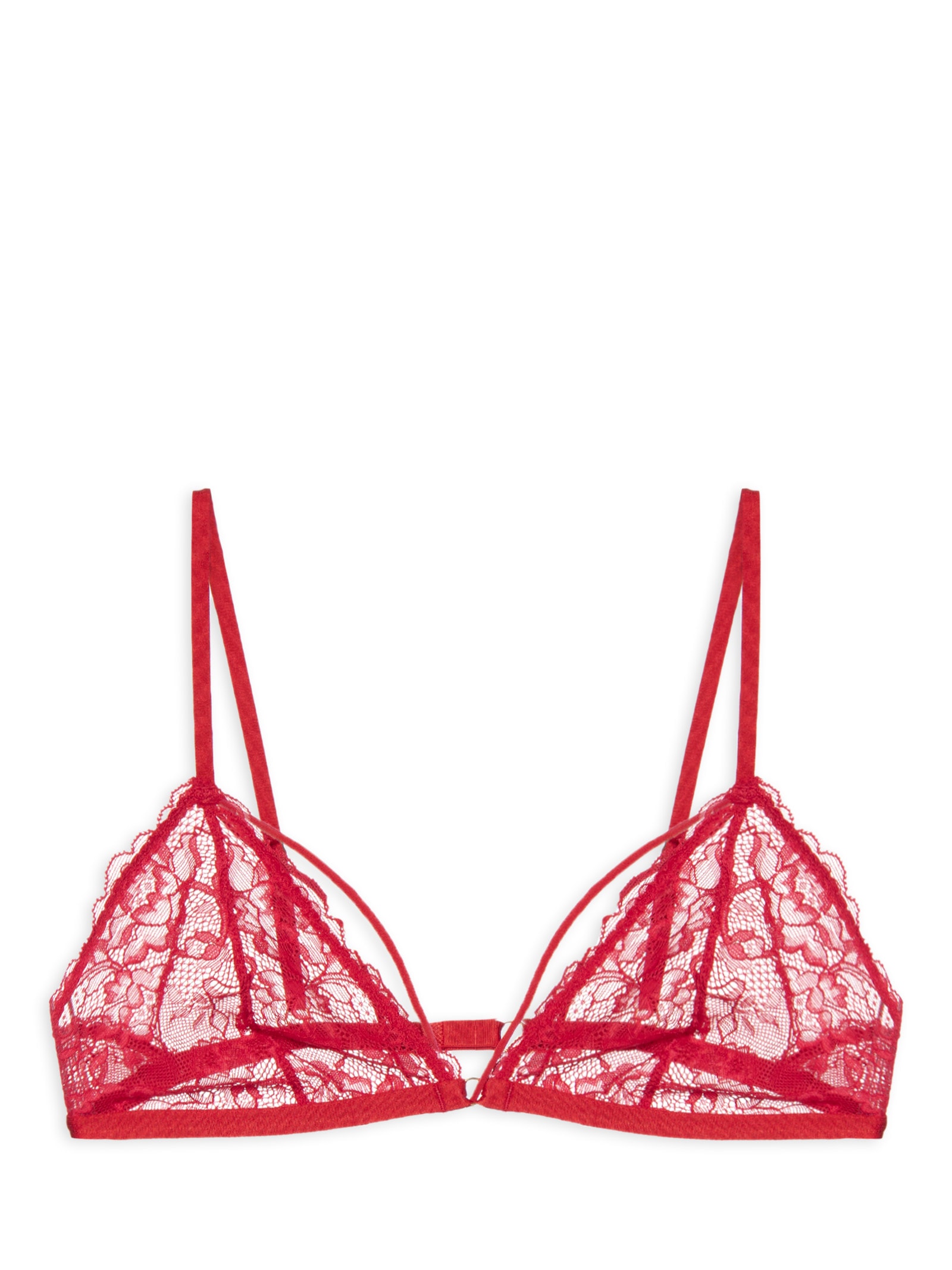 Sutiã Top Triângulo Sem Bojo Em Renda Vermelho Hope