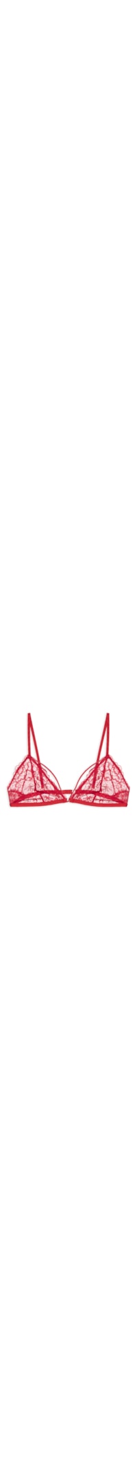 Sutiã Top Triângulo Sem Bojo Em Renda - Vermelho