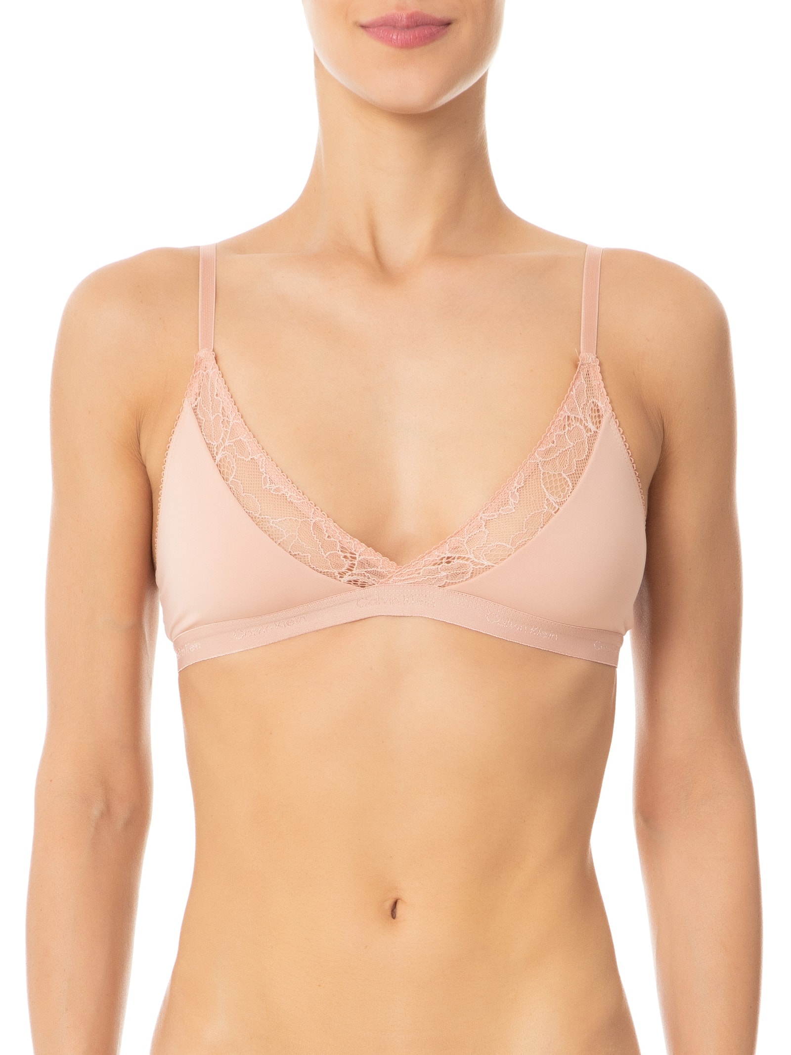 Sutiã Top Triângulo Soft Lace Bege Calvin Klein Underwear
