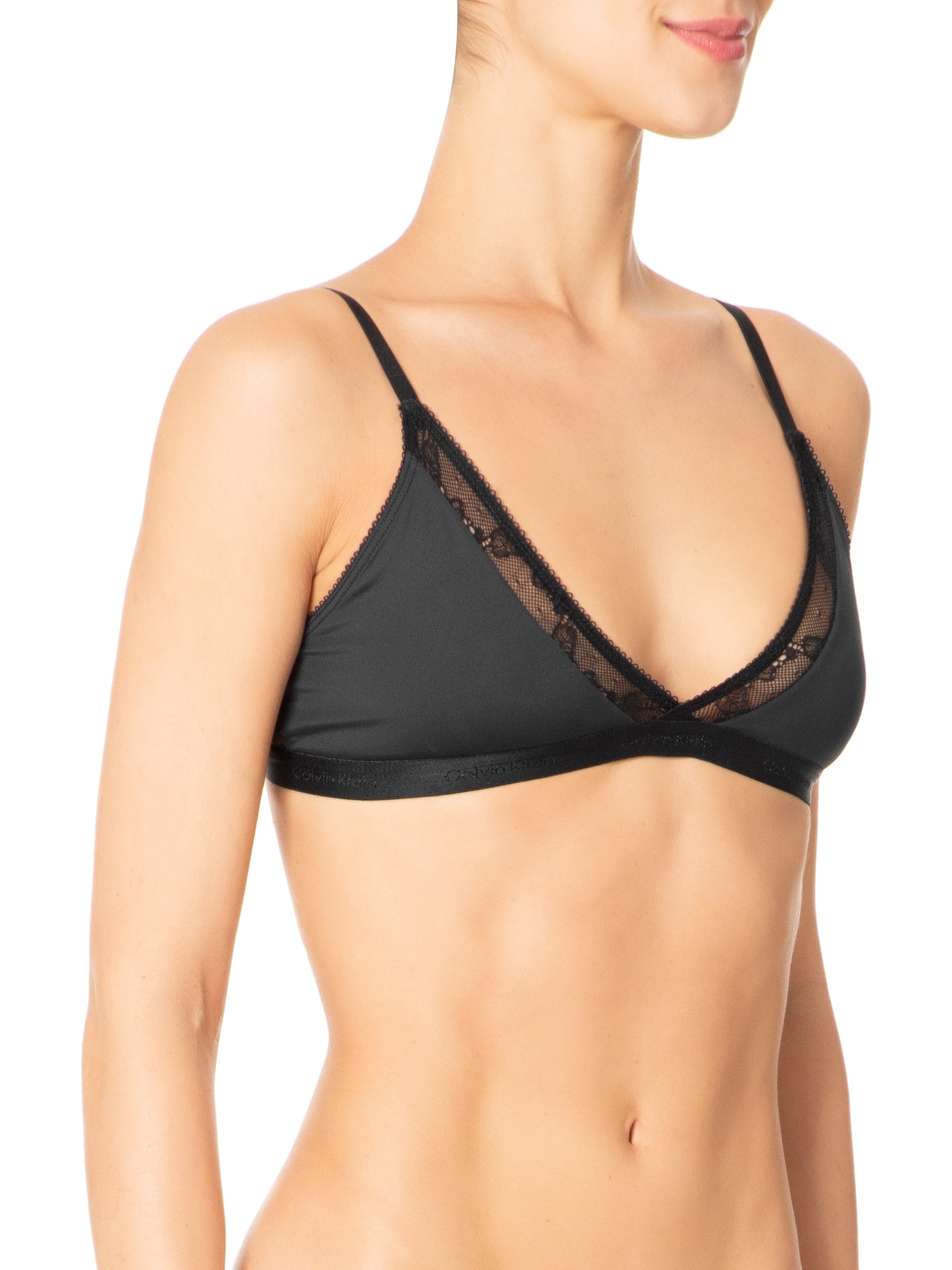 Sutiã Top Triângulo Soft Lace Preto Calvin Klein Underwear