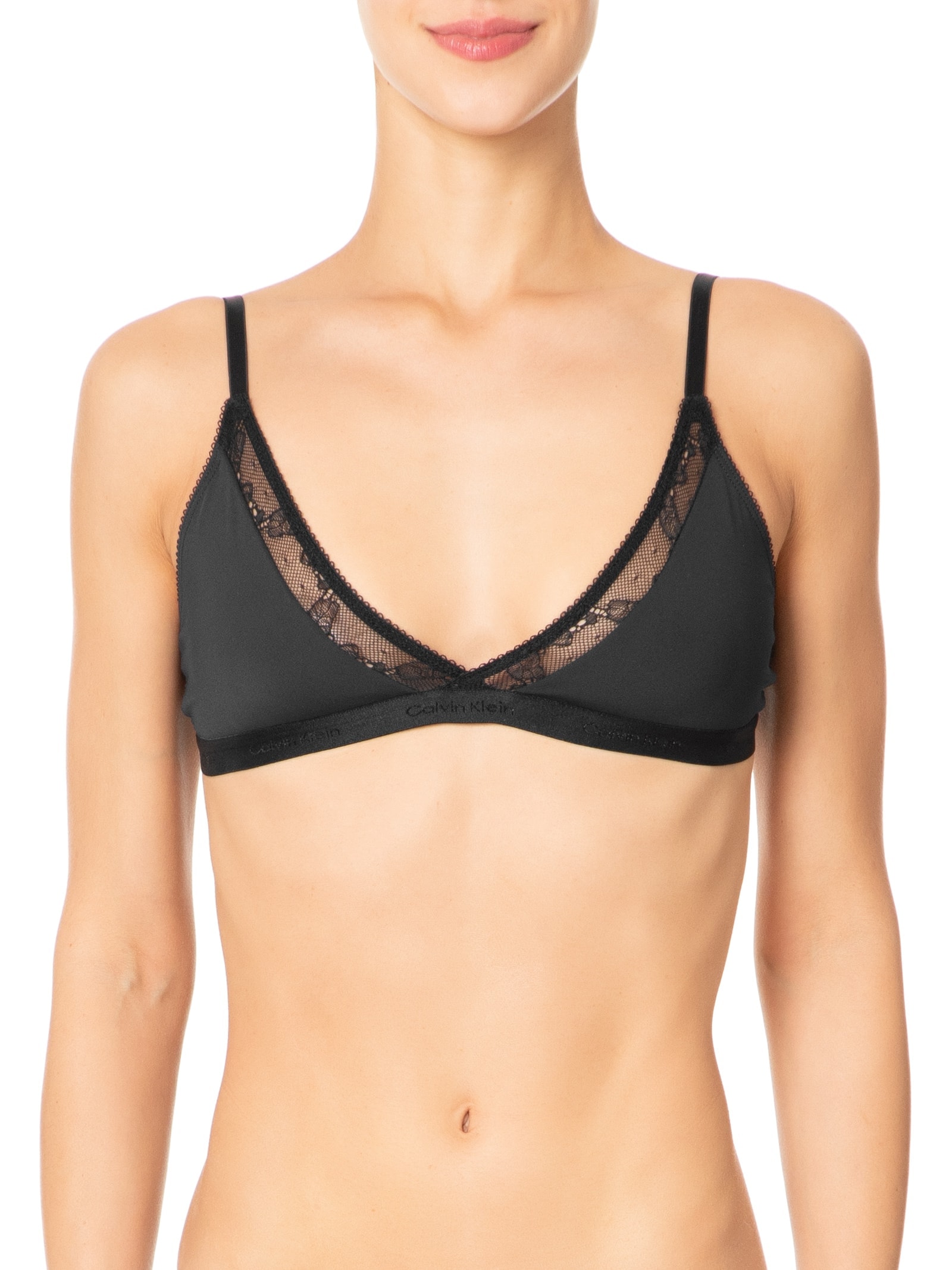 Sutiã Top Triângulo Soft Lace Preto Calvin Klein Underwear