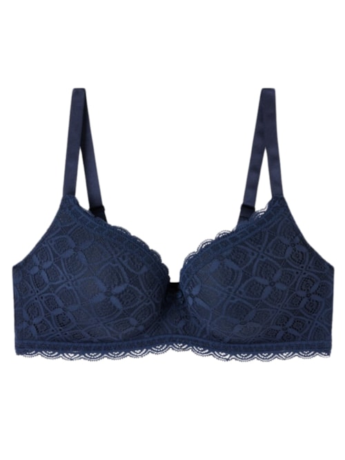 Sutiã Triângulo Adele Em Renda - Azul