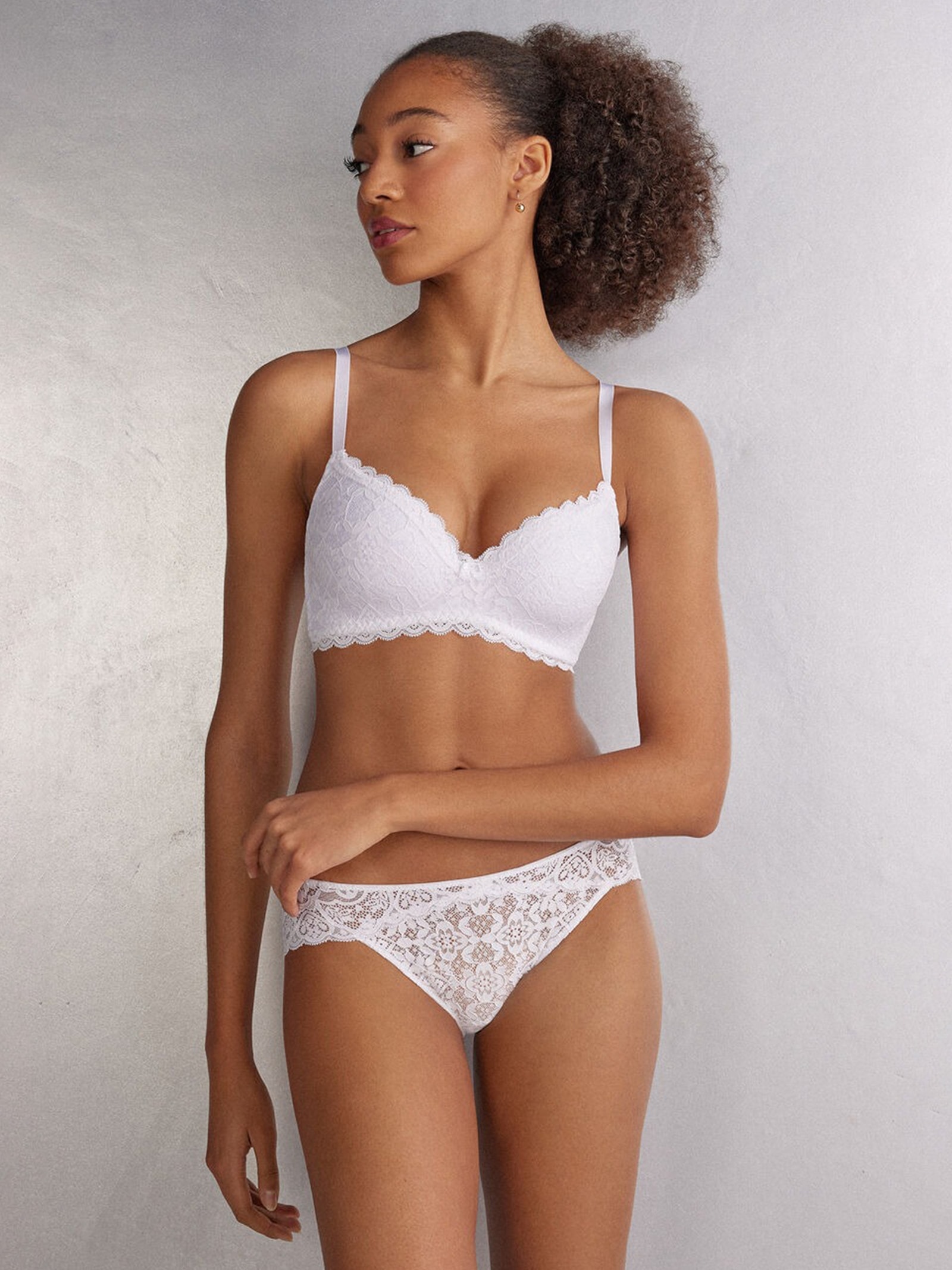 Sutiã Triângulo Adele Em Renda Branco Intimissimi
