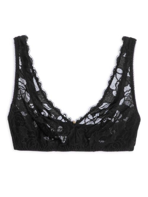 Sutiã Triângulo Com Manta Em Renda - Preto