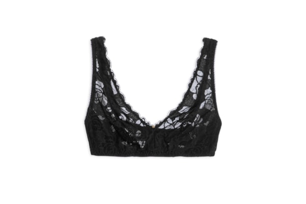 Sutiã Triângulo Com Manta Em Renda - Preto