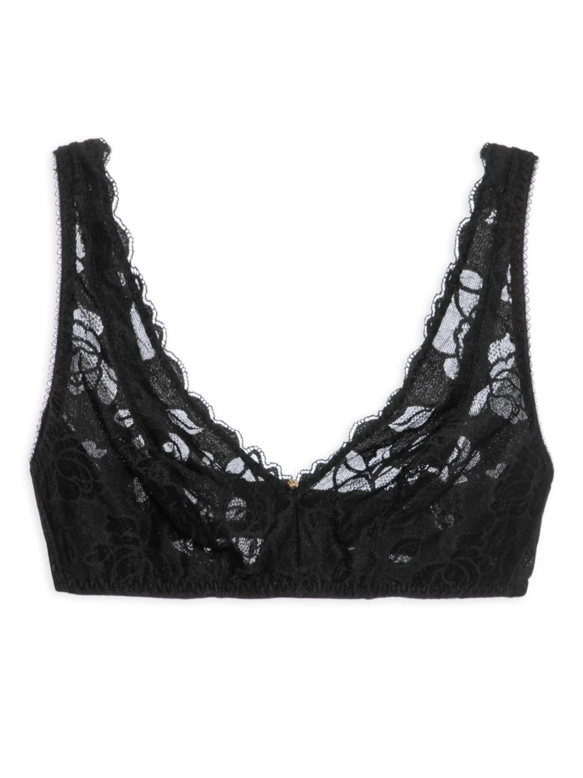 Vista 2 Sutiã Triângulo Com Manta Em Renda PRETO PRETO