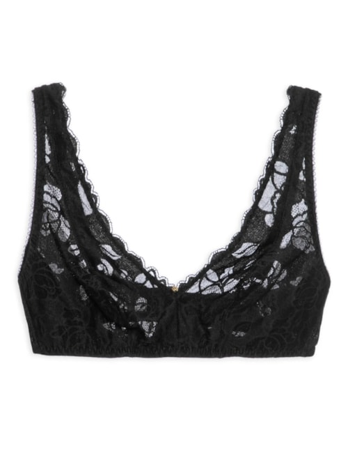 Sutiã Triângulo Com Manta Em Renda – Preto