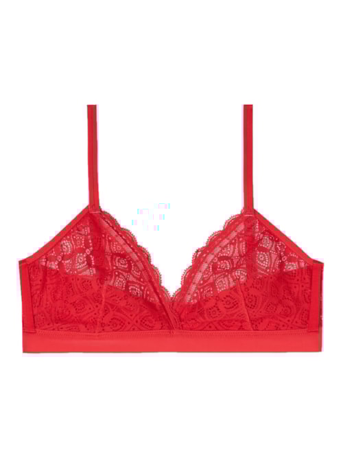 Sutiã Triângulo Emma Em Renda – Vermelho