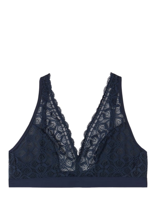 Sutiã Triângulo Lara Em Renda - Azul