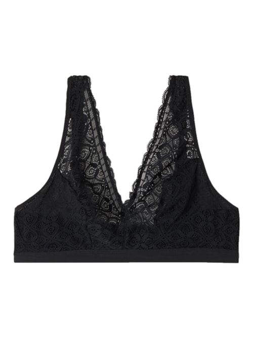 Sutiã Triângulo Lara Em Renda - Preto
