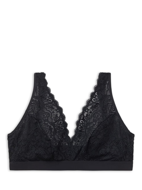 Sutiã Triângulo Lara Em Renda – Preto