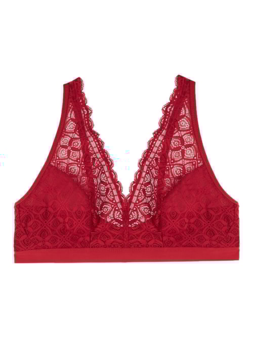 Sutiã Triângulo Lara Em Renda - Vermelho