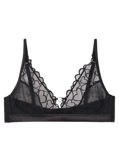 Sutiã Triângulo Lara Queen Of Hearts - Preto