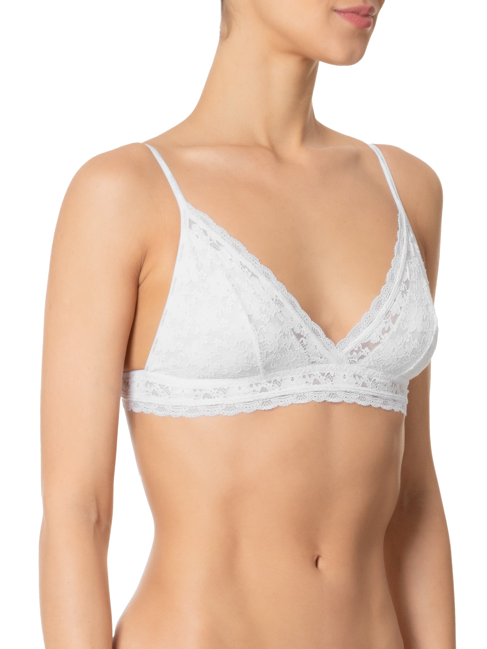 Sutiã Triangulo Micrologo Lace Branco Calvin Klein Underwear