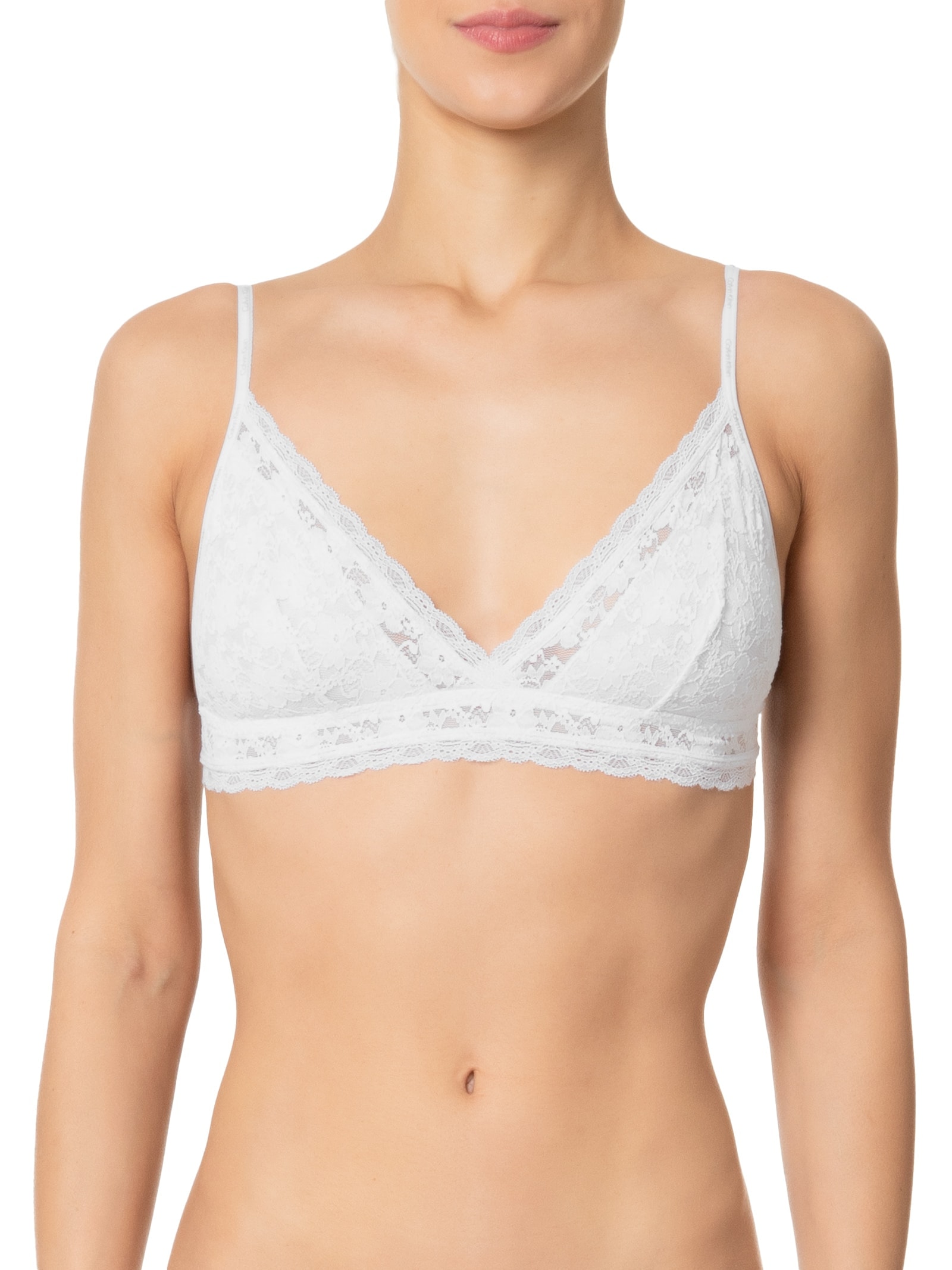 Sutiã Triangulo Micrologo Lace Branco Calvin Klein Underwear