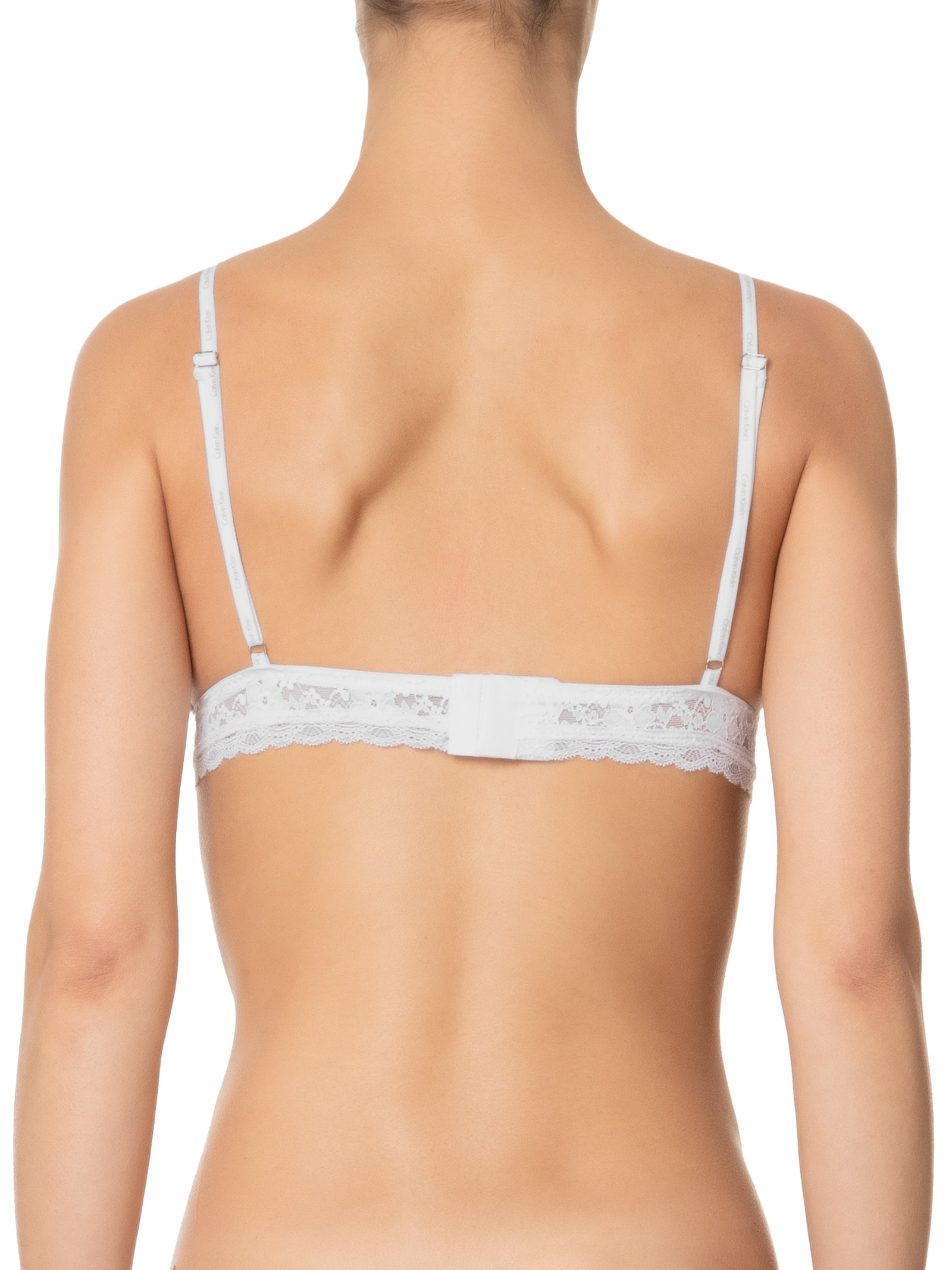 Sutiã Triangulo Micrologo Lace Branco Calvin Klein Underwear