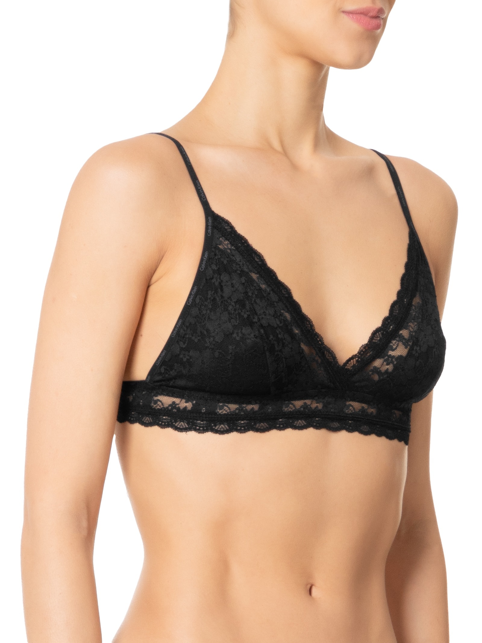 Sutiã Triangulo Micrologo Lace Preto Calvin Klein Underwear