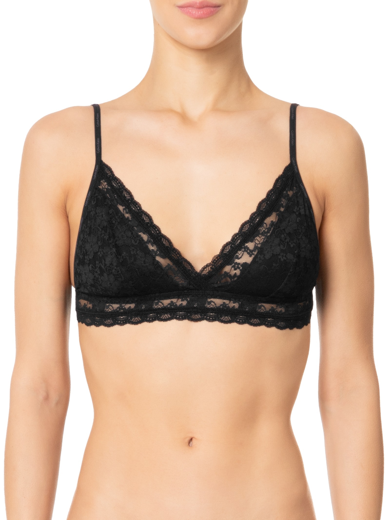 Sutiã Triangulo Micrologo Lace Preto Calvin Klein Underwear