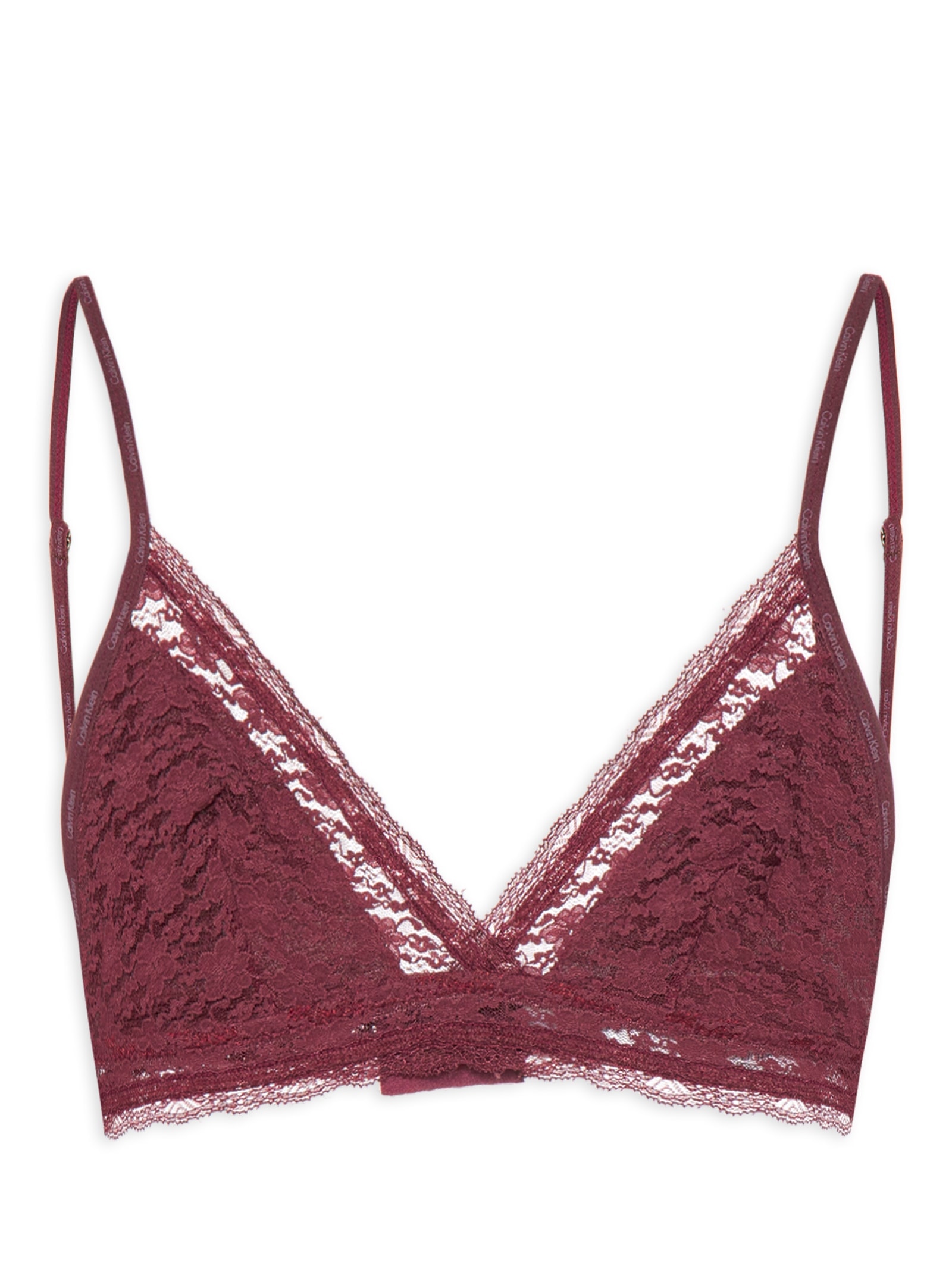 Sutiã Triângulo Micrologo Lace Vinho Calvin Klein Underwear