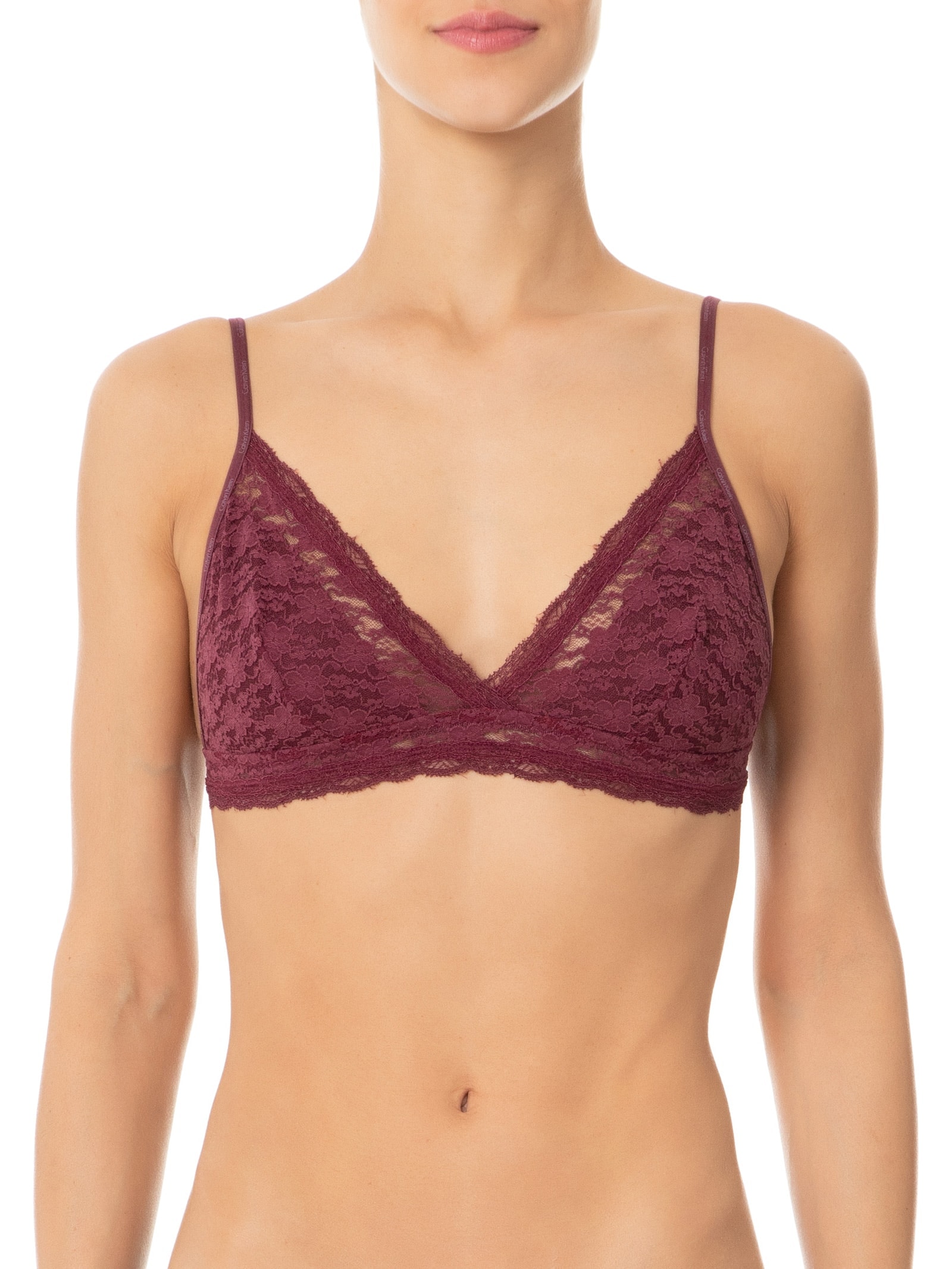 Sutiã Triângulo Micrologo Lace Vinho Calvin Klein Underwear