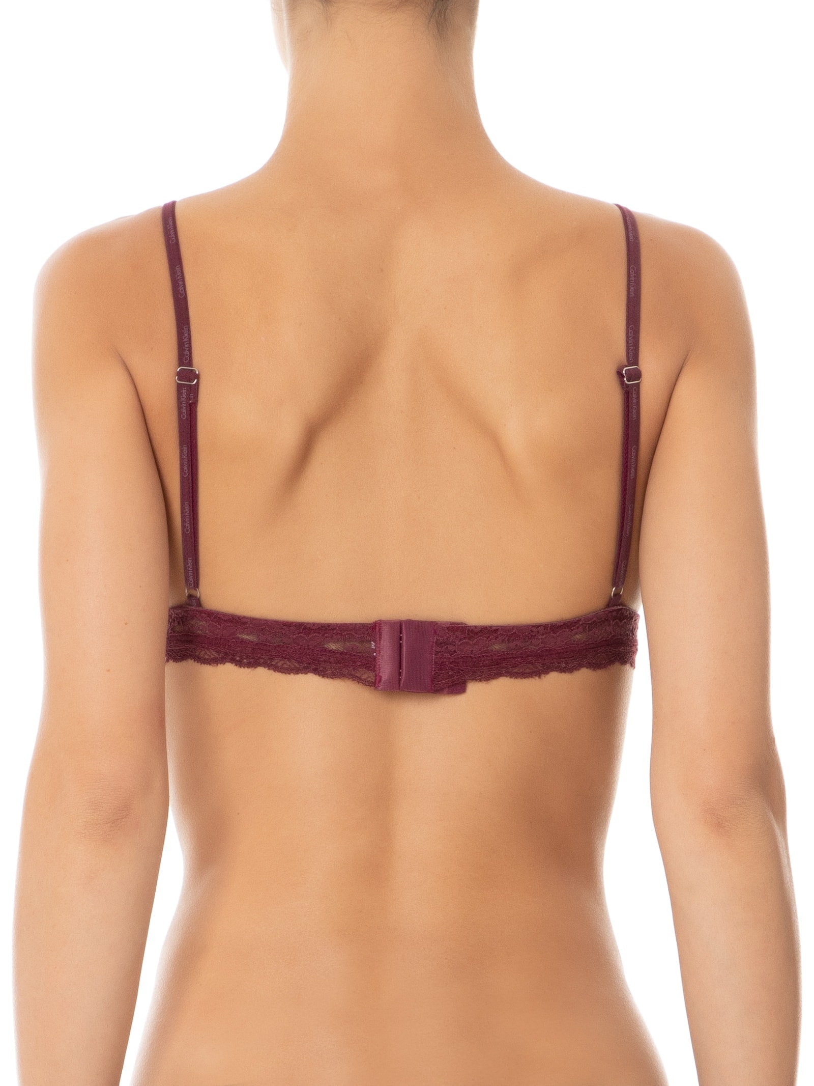 Sutiã Triângulo Micrologo Lace Vinho Calvin Klein Underwear