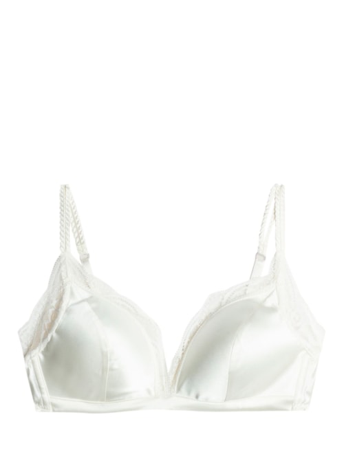 Sutiã Triângulo Seda e Renda Tiziana - Marfim