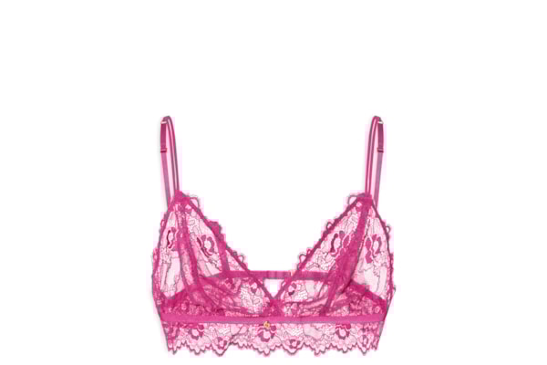 Sutiã Triângulo Sem Bojo Em Renda - Rosa
