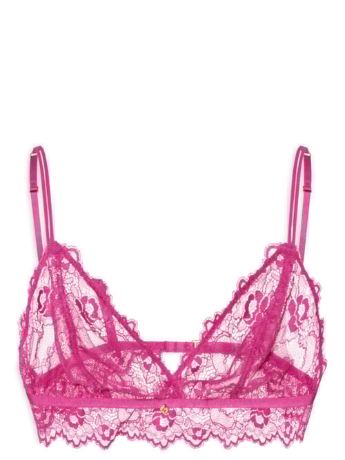 Sutiã Triângulo Sem Bojo Em Renda – Rosa