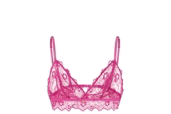 Sutiã Triângulo Sem Bojo Em Renda - Rosa