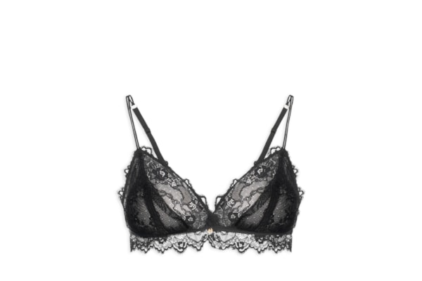 Sutiâ Triângulo Sem Bojo Renda - Preto