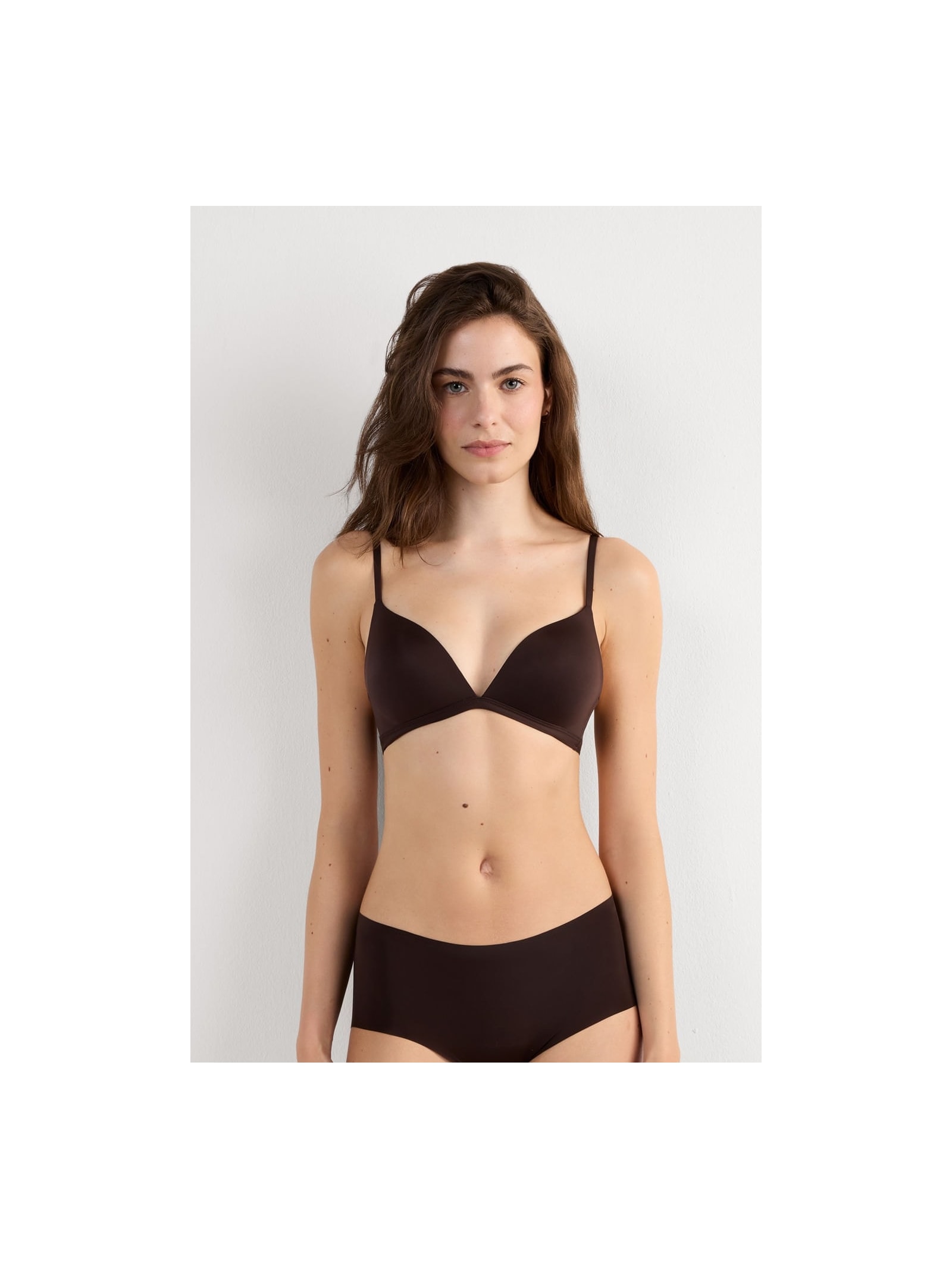 Sutiã Triângulo Tiziana Em Microfibra Ultralight Marrom Intimissimi