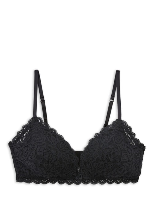 Sutiã Triângulo Tiziana Em Renda – Preto