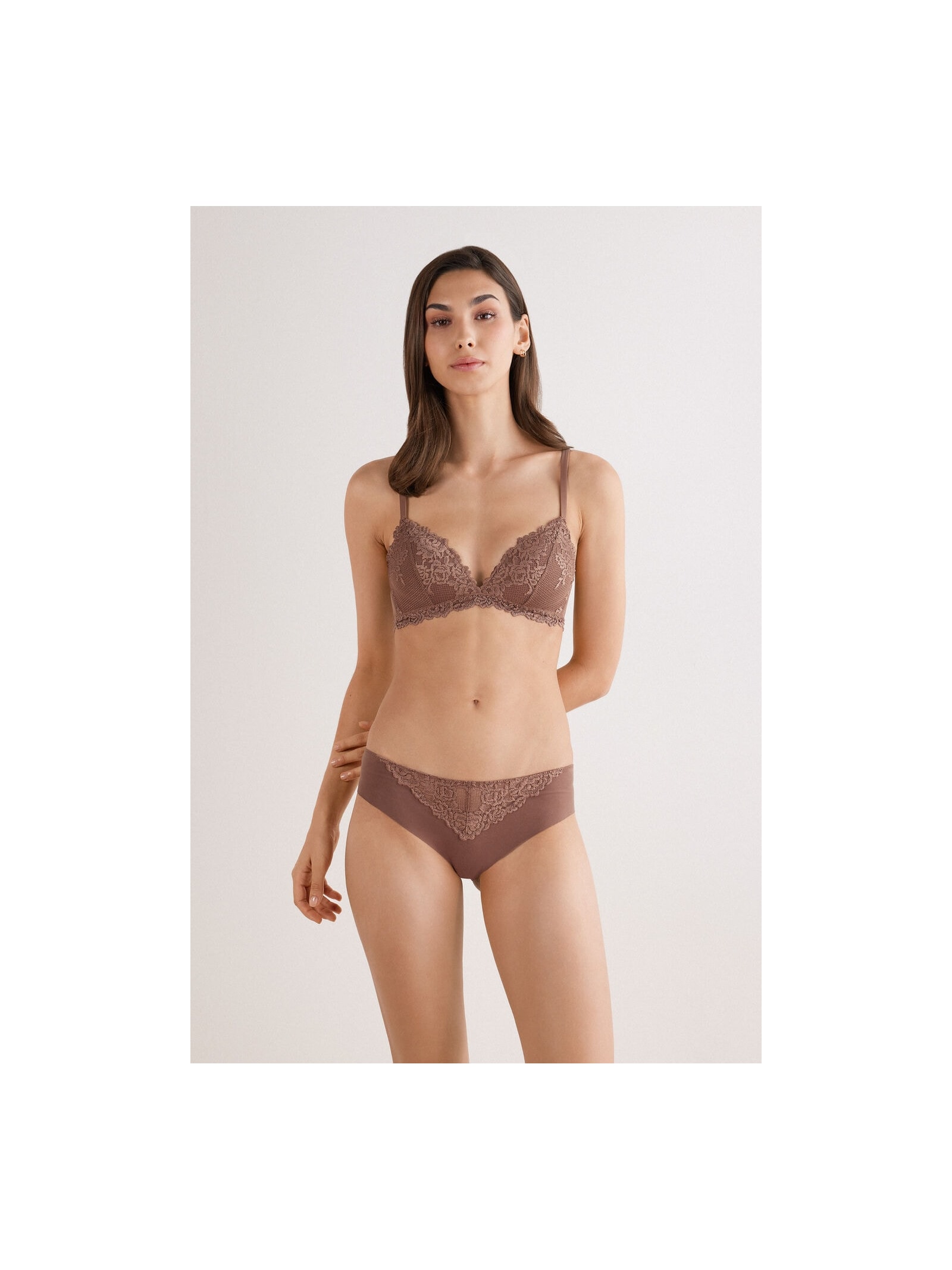 Sutiã Triângulo Tiziana Pretty Flowers Marrom Intimissimi