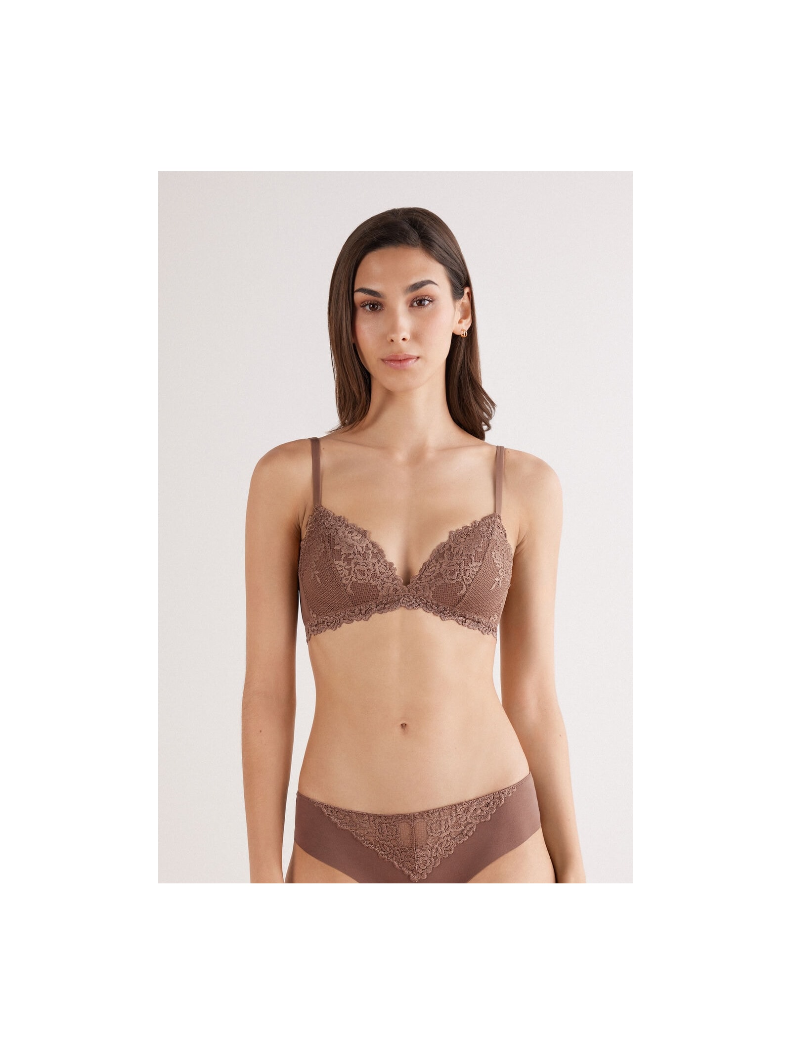 Sutiã Triângulo Tiziana Pretty Flowers Marrom Intimissimi