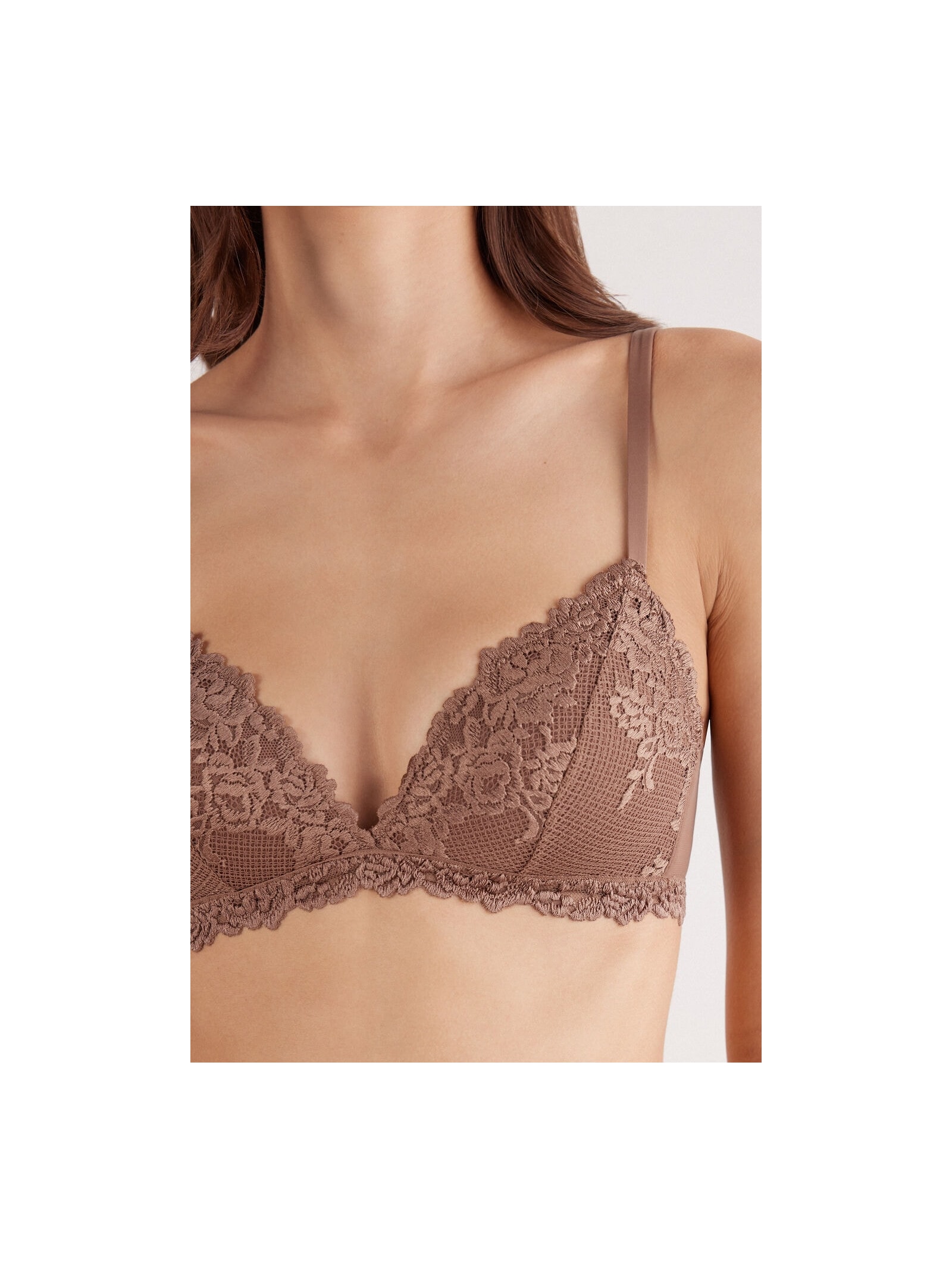 Sutiã Triângulo Tiziana Pretty Flowers Marrom Intimissimi