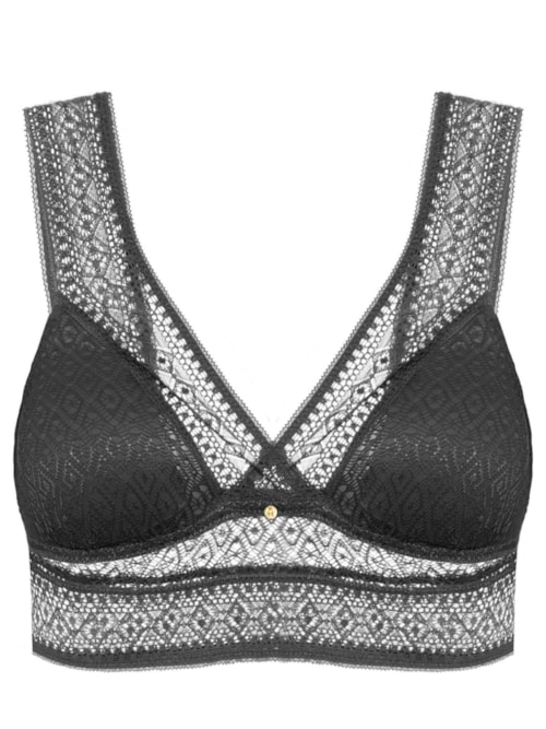 Sutiã Triângulo Top Com Bojo Removível - Preto