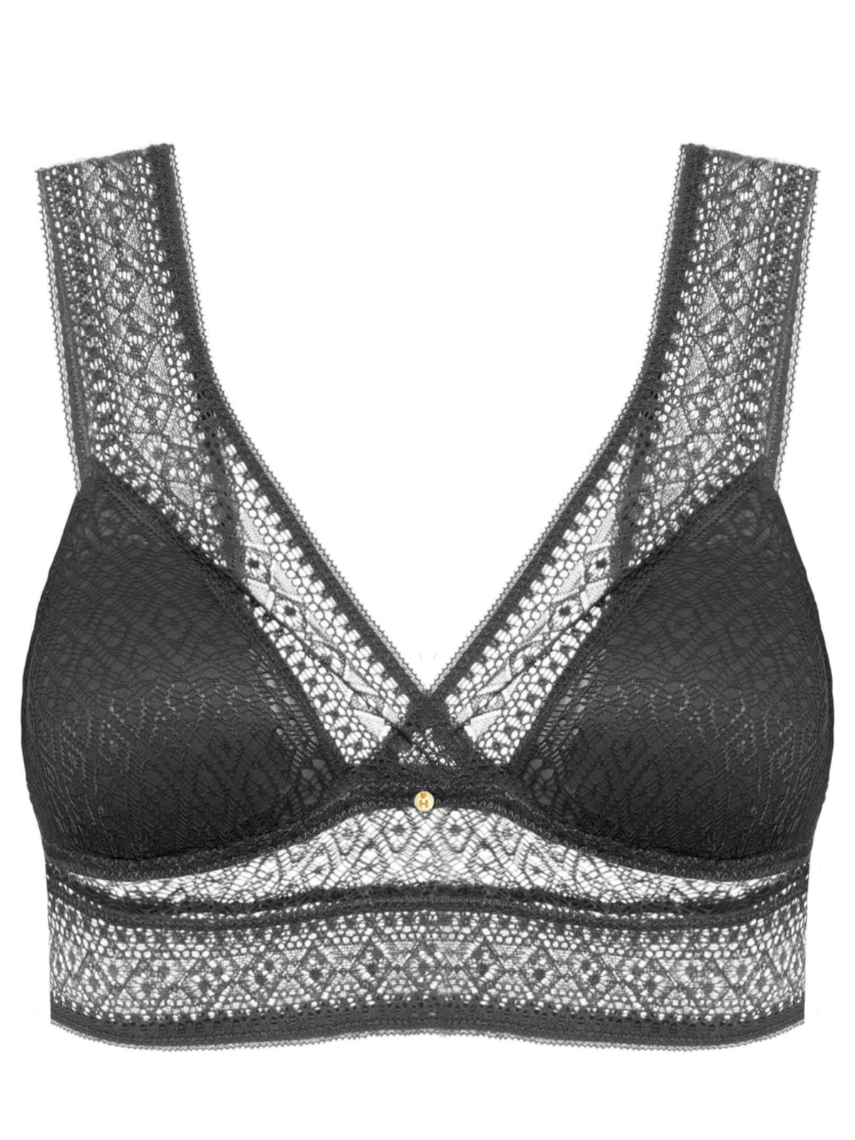 Vista 2 Sutiã Triângulo Top Com Bojo Removível PRETO PRETO