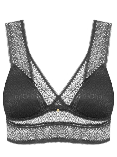 Sutiã Triângulo Top Com Bojo Removível – Preto