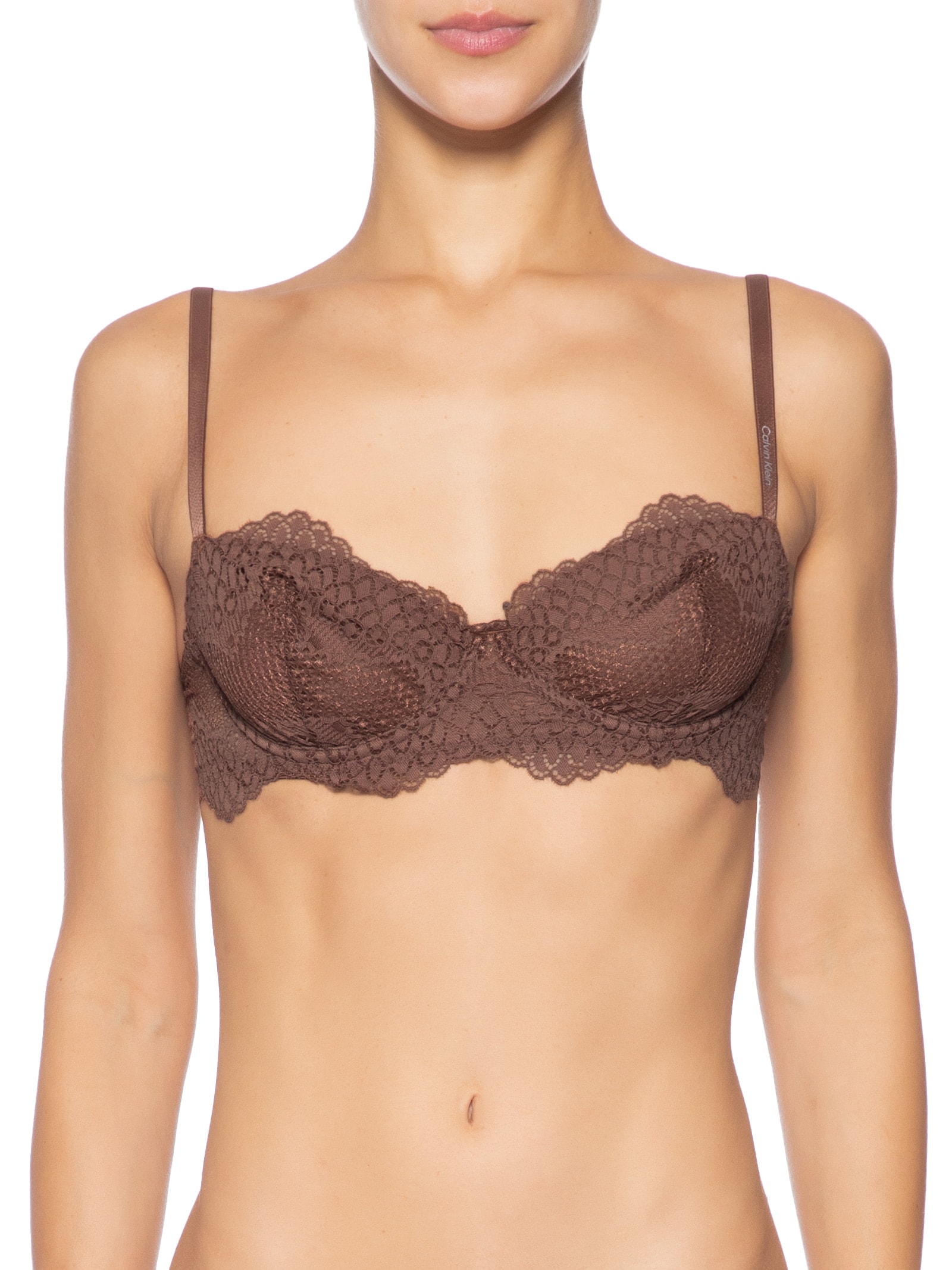 Sutiã Underwire Balconet Confort Lace Marrom Calvin Klein Underwear