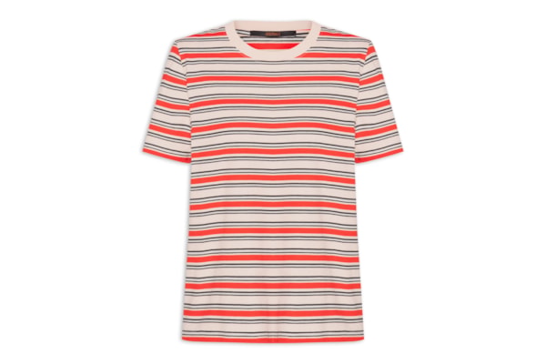 T-Shirt De Malha Rosa Fio Tinto - Vermelho