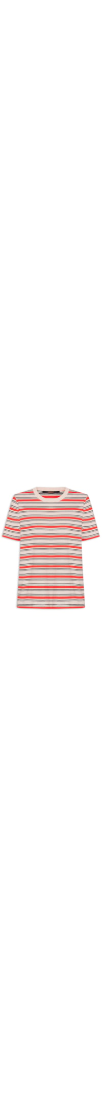 T-Shirt De Malha Rosa Fio Tinto - Vermelho