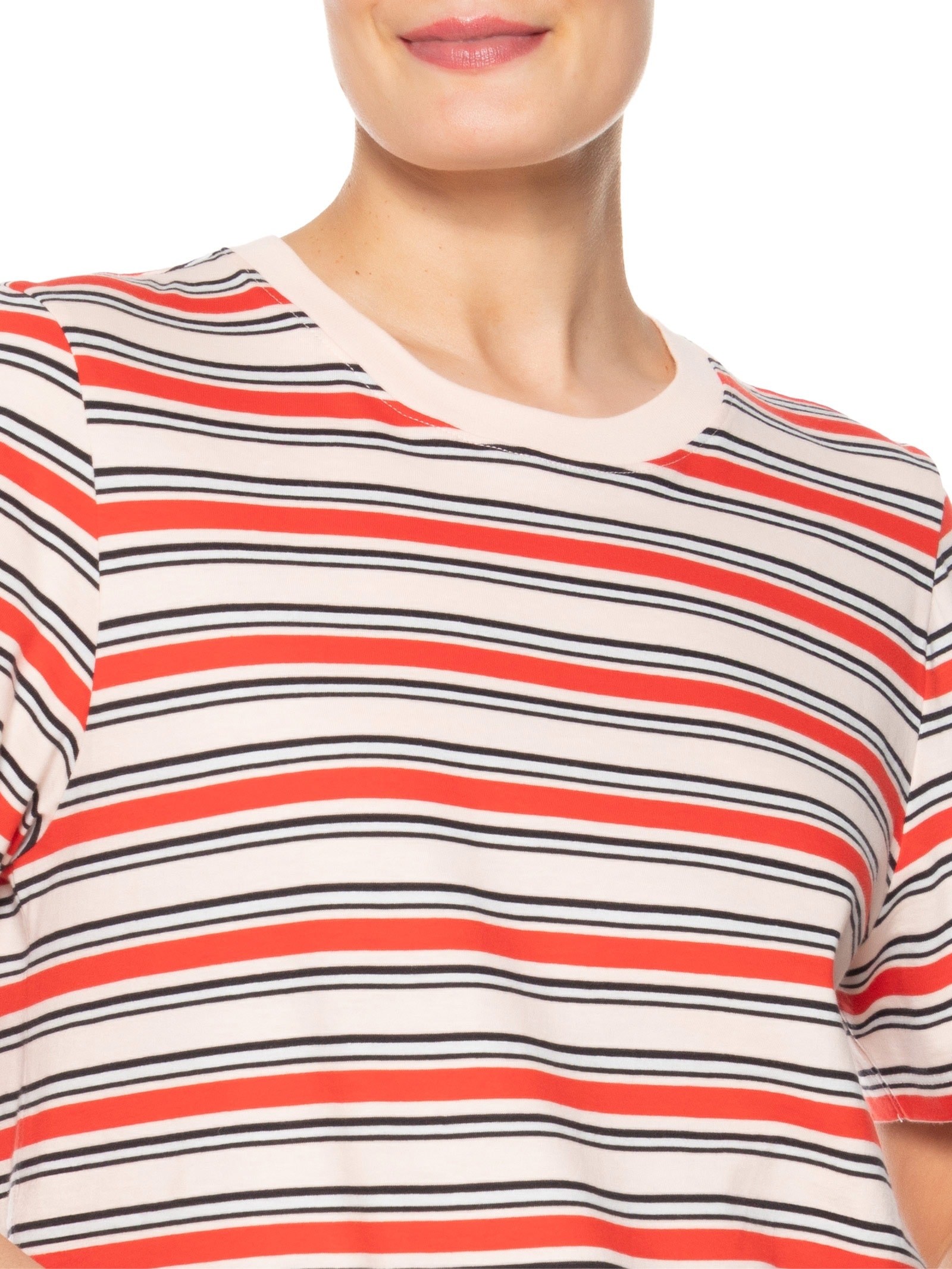 T-Shirt De Malha Rosa Fio Tinto Vermelho Animale