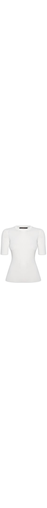 T- Shirt Feminina Basica Tricot Canelado - Branco
