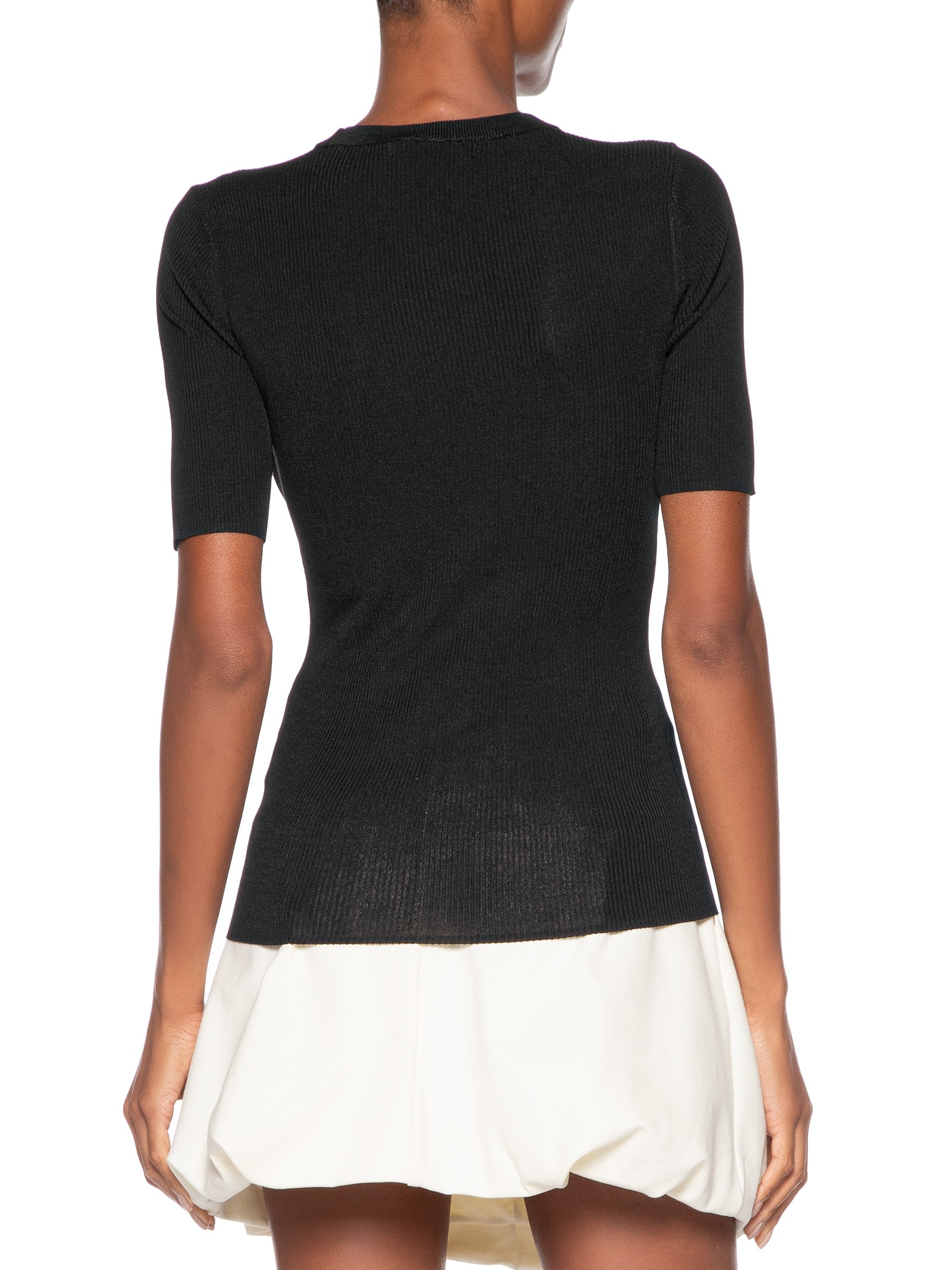 T- Shirt Feminina Basica Tricot Canelado Preto Animale