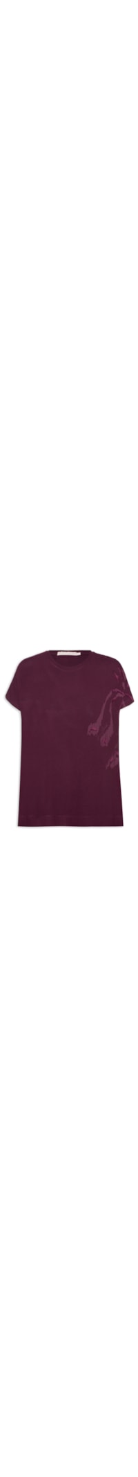T-shirt Feminina Bordado Abstract Tulipa - Roxo