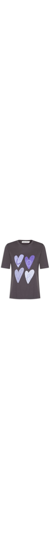 T-Shirt Feminina Color Love - Cinza