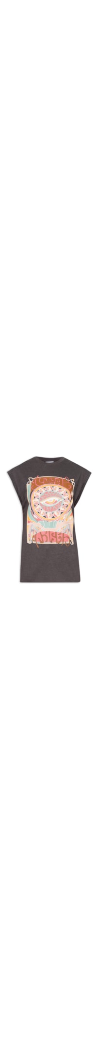 T- Shirt Feminina Estampada - Cinza