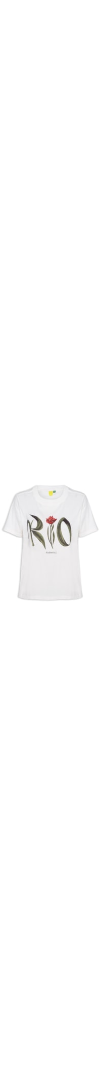 T-Shirt Feminina Fit Rio Flor - Branco